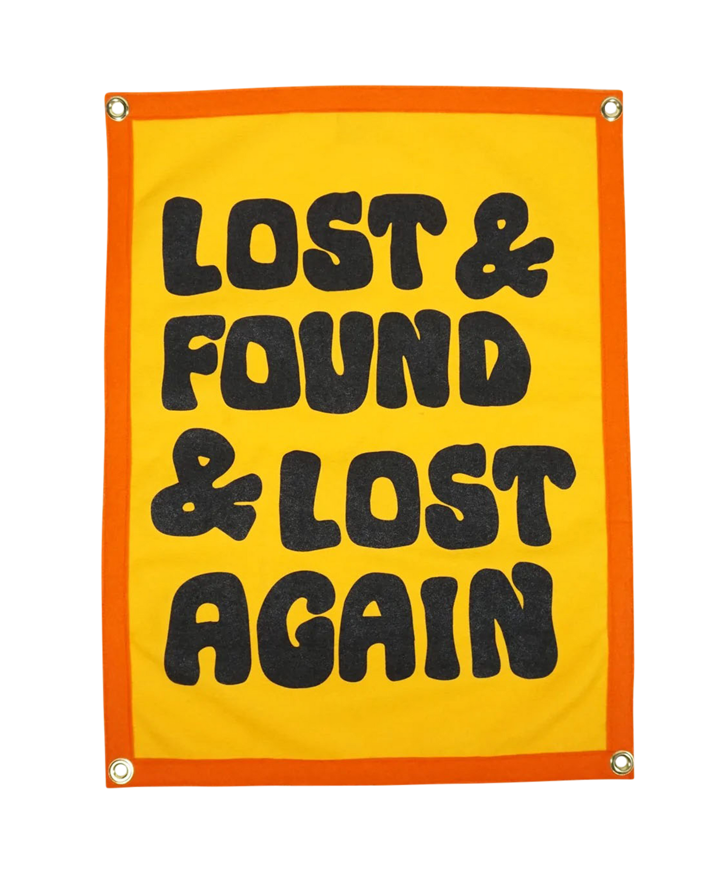 Lost & Found & Lost Again Camp Flag • Chrome Yellow x Office of Brothers x Oxford Pennant Original