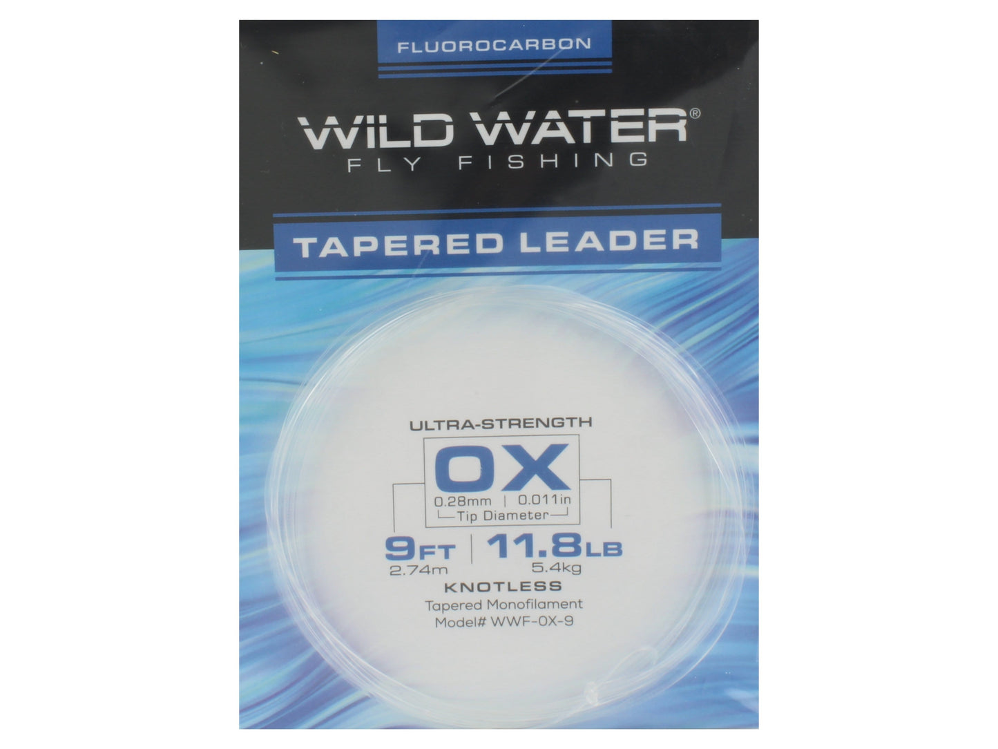 Wild Water Fly Fishing Fluorocarbon Leader 0X, 9', 3 Pack