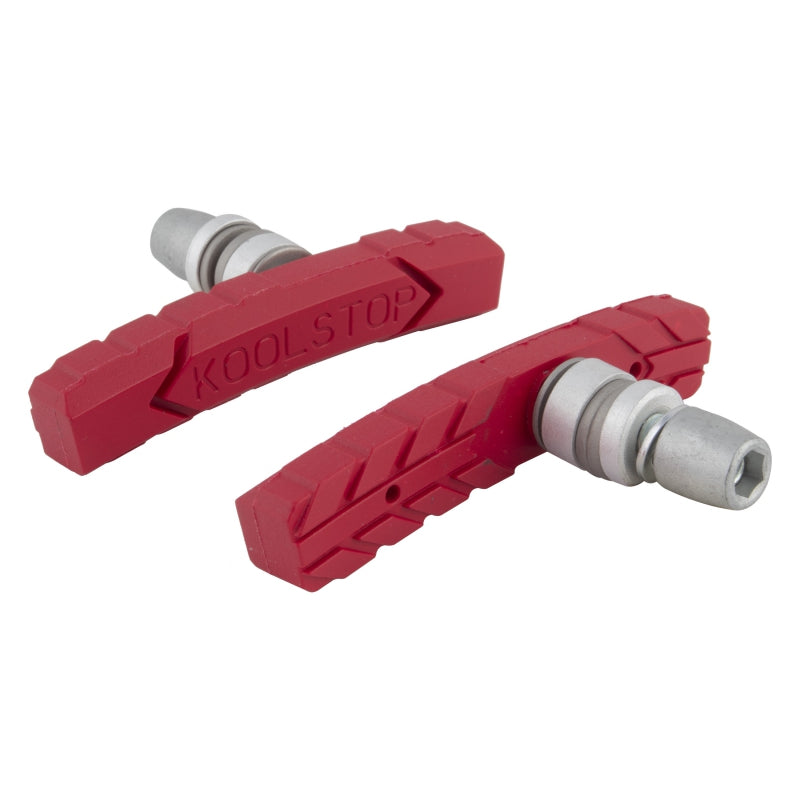 Koolstop AT Threaded Pad 1 Pair Standard Red Silver Kool Stop Offset