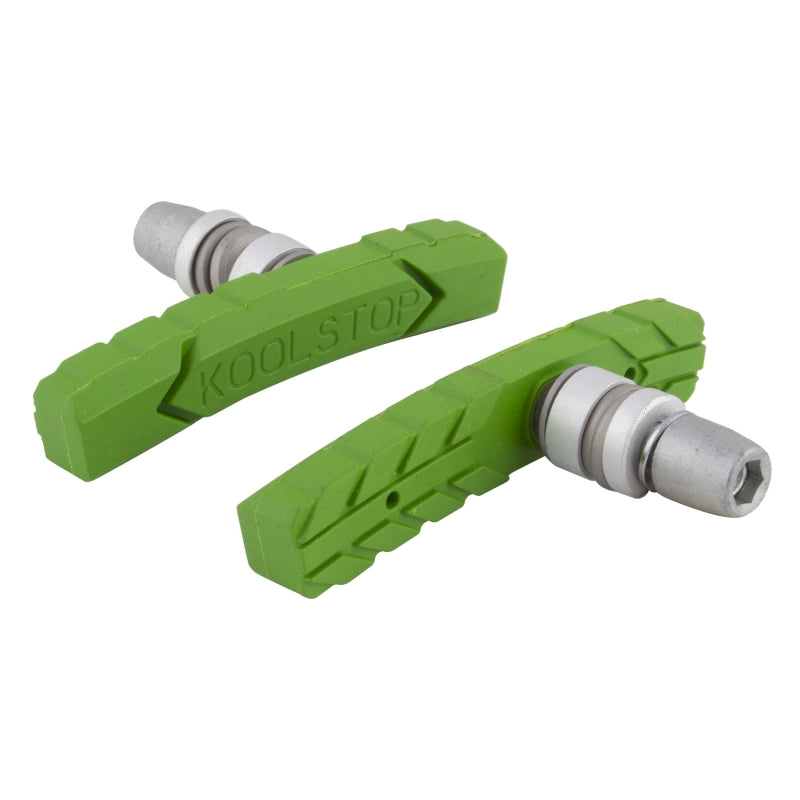 Koolstop AT Threaded Pad 1 Pair Standard Lime Green Silver Kool Stop Offset