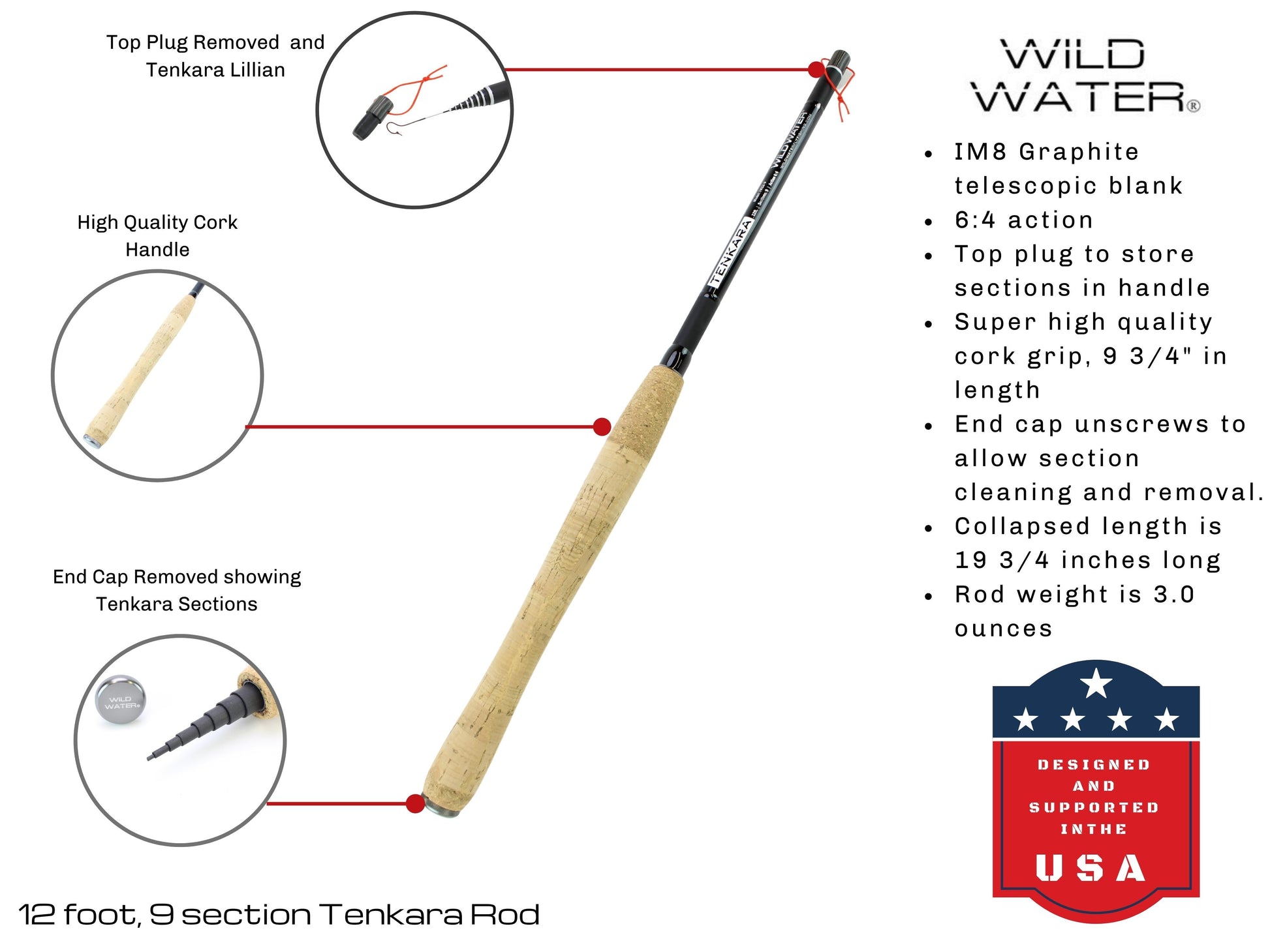 Wild Water Fly Fishing 12' Tenkara Rod-Goodwynn&#39;sGoodwynn&#39;s