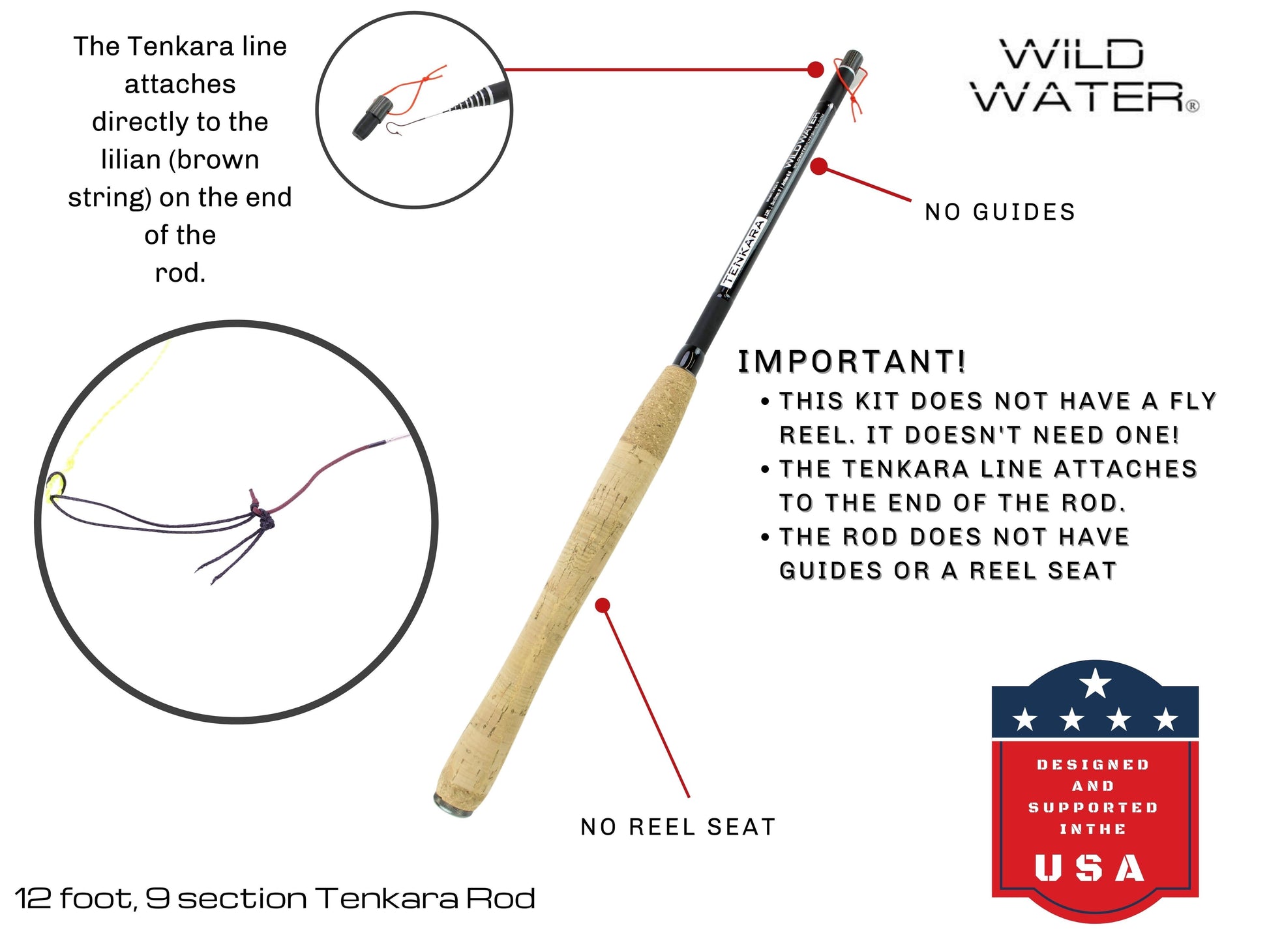 Wild Water Fly Fishing 12' Tenkara Rod-Goodwynn&#39;sGoodwynn&#39;s