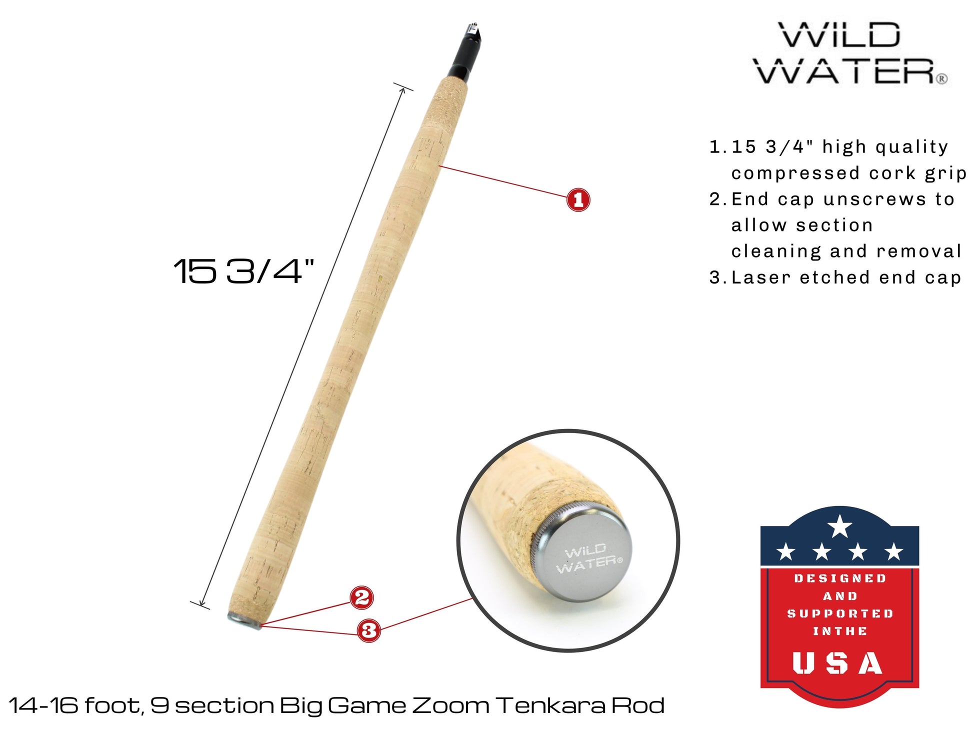 Wild Water Fly Fishing 14' - 16' Big Game Zoom Tenkara Rod-Goodwynn&#39;sGoodwynn&#39;s