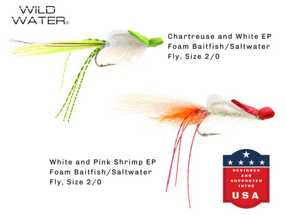 Wild Water EP Top Water Baitfish Assortment, 12 Flies with Wild Water's 6 Section Fly Box