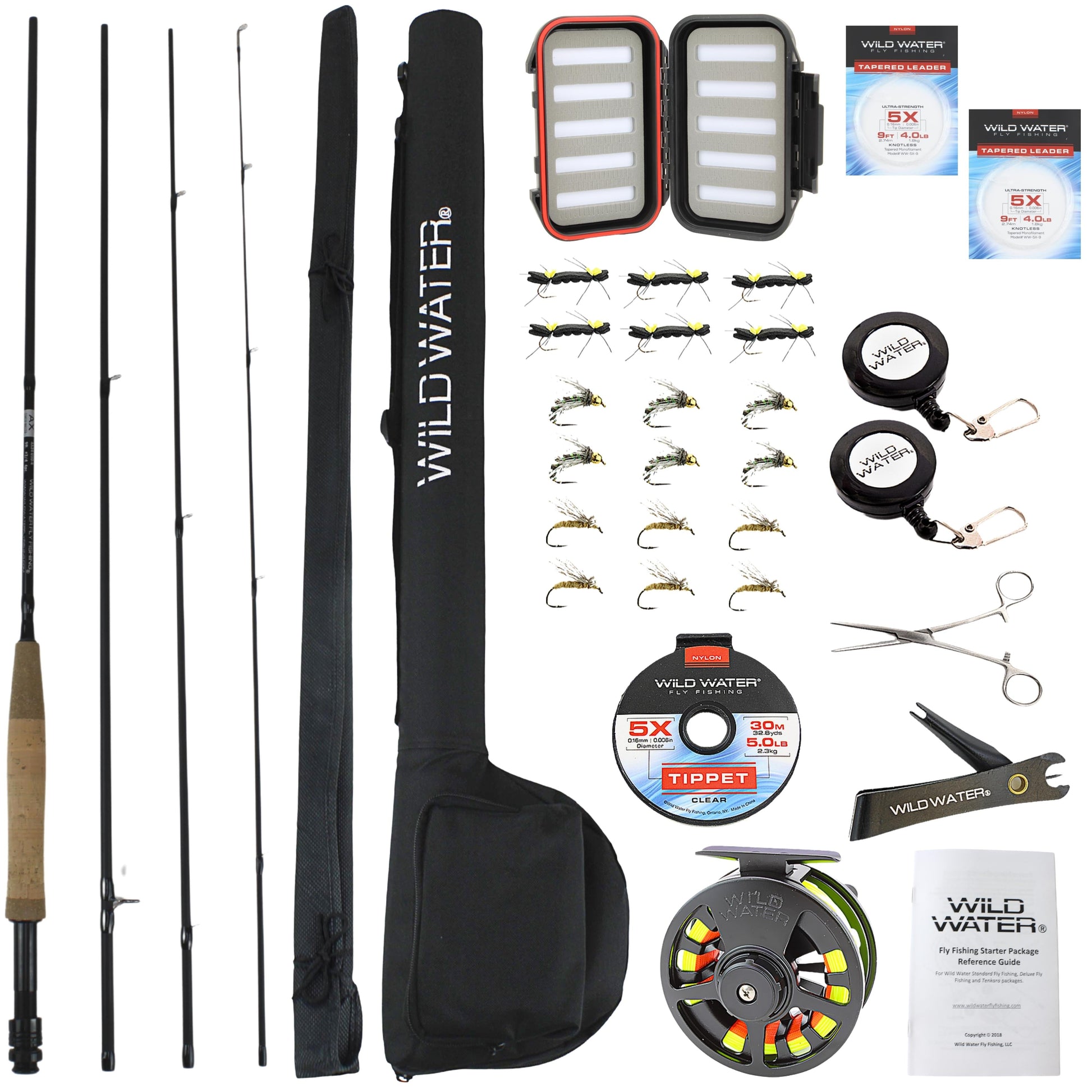 Wild Water Deluxe Fly Fishing Kit, 8 ft 5 wt 4 piece Rod-Goodwynn&#39;sGoodwynn&#39;s