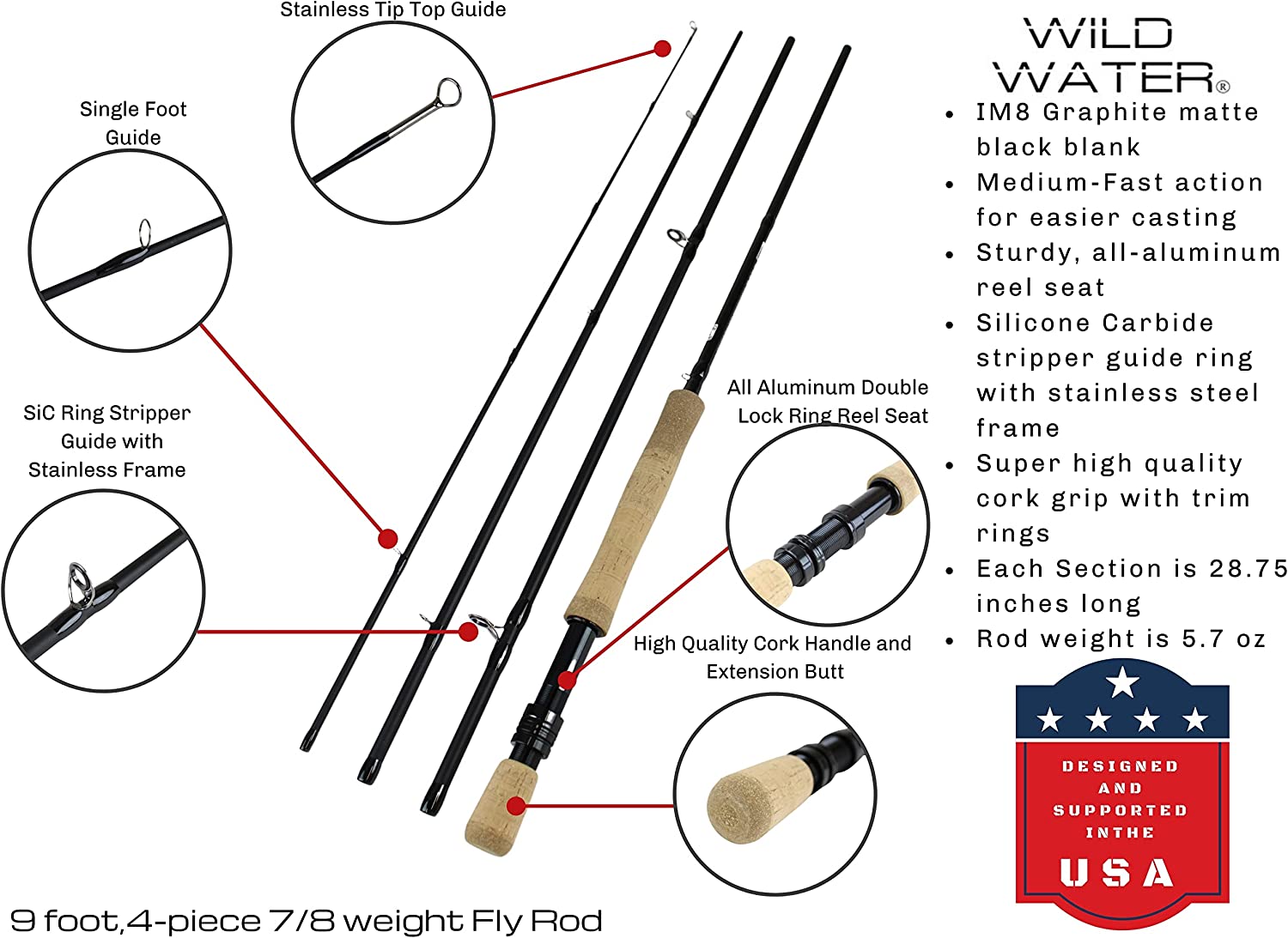 Wild Water Fly Fishing Kit, 9' 7/8 Weight Rod and CNC Reel Package-Goodwynn&#39;sGoodwynn&#39;s