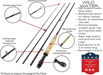 Wild Water Euro Nymphing Fly Fishing  Kit 3 wt 10 ft