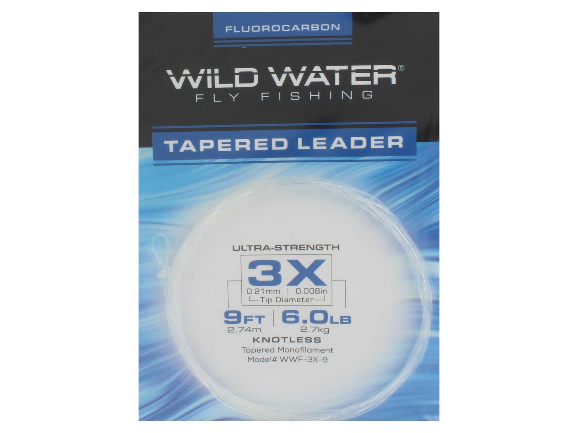 Wild Water Fly Fishing Fluorocarbon Leader 3X, 9', 3 Pack-Goodwynn&#39;sGoodwynn&#39;s