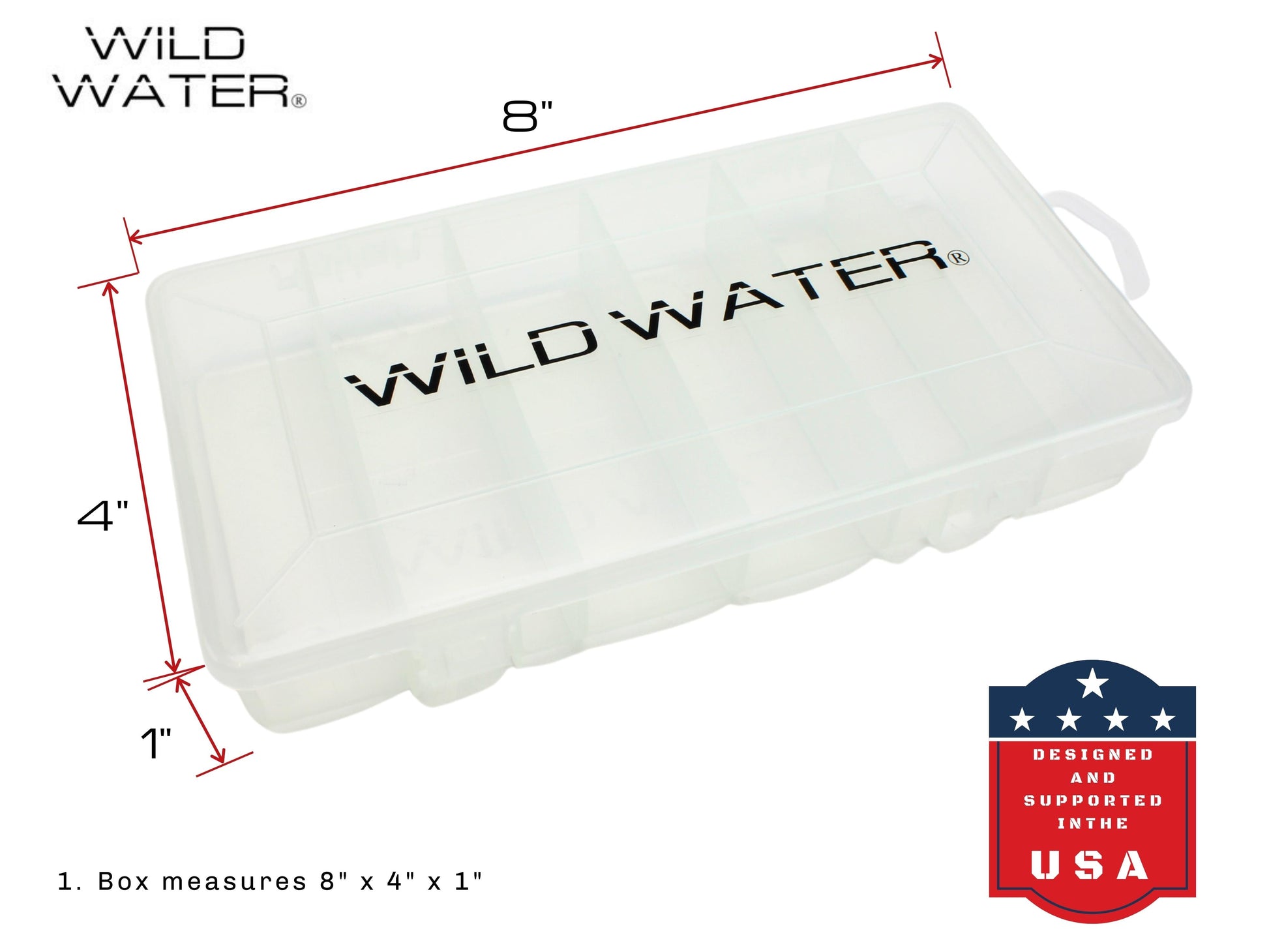 Wild Water Fly Fishing Large 6 Section Clear Fly Box-Goodwynn&#39;sGoodwynn&#39;s