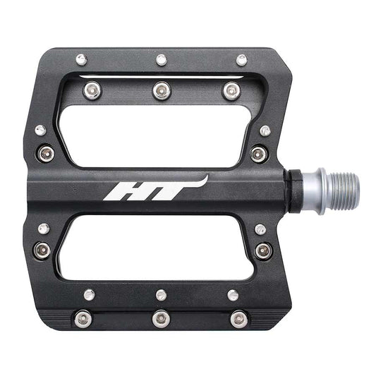 HT Components AN14A Nano Platform Pedals Body: Aluminum Spindle: Cr-Mo 9/16 Black Pair-Goodwynn's