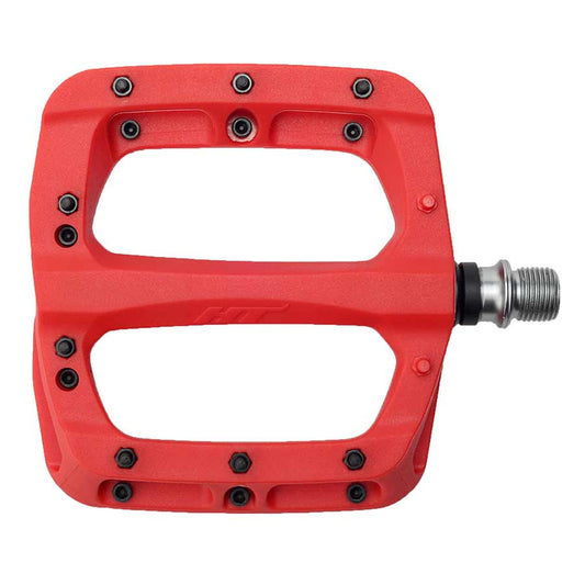 HT Components PA03A Nano P Platform Pedals Body: Nylon Spindle: Cr-Mo 9/16 Red Pair-Goodwynn's