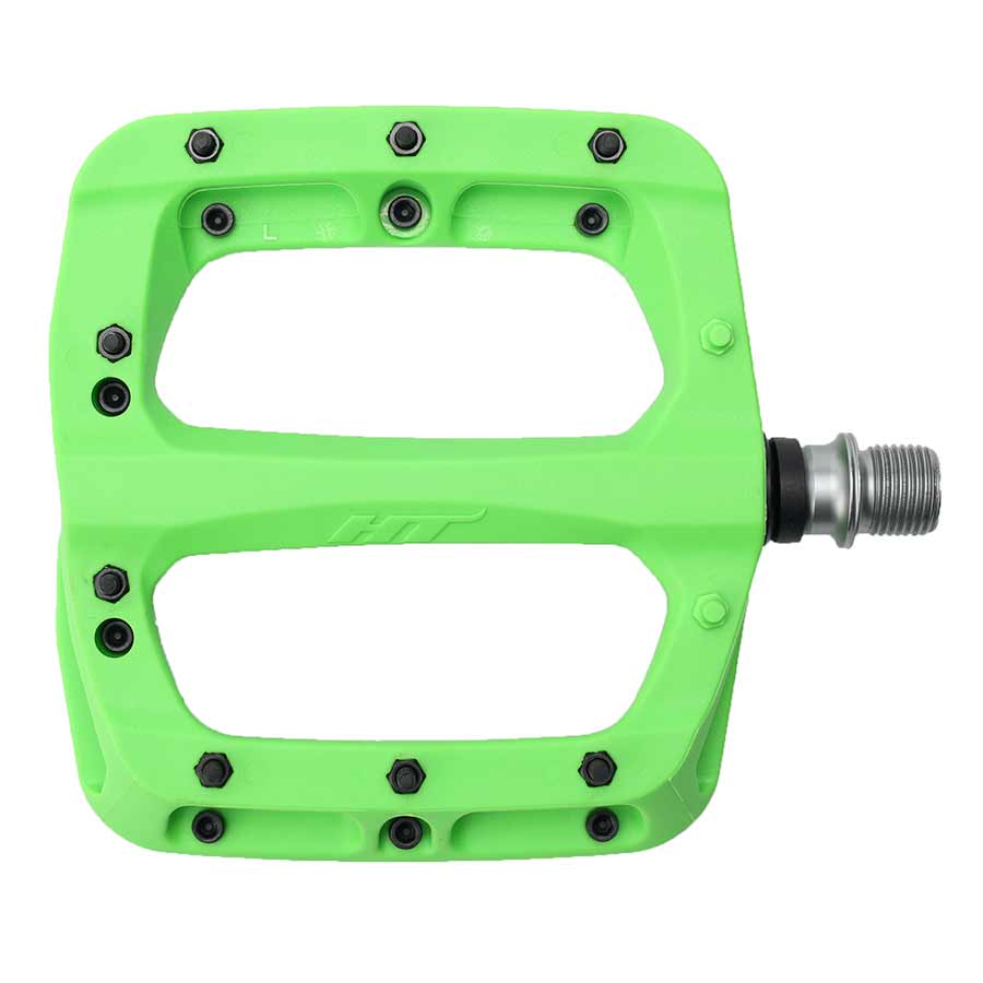 HT Components PA03A Nano P Platform Pedals Body: Nylon Spindle: Cr-Mo 9/16 Green Pair-Goodwynn&#39;sGoodwynn&#39;s