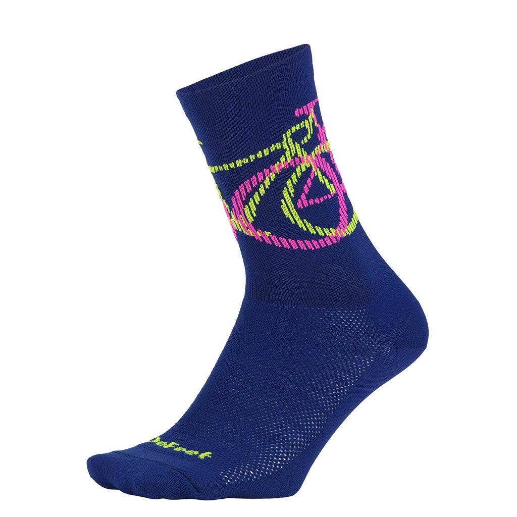 DeFeet Aireator 6" Crew Blinds Socks 7-9 Navy