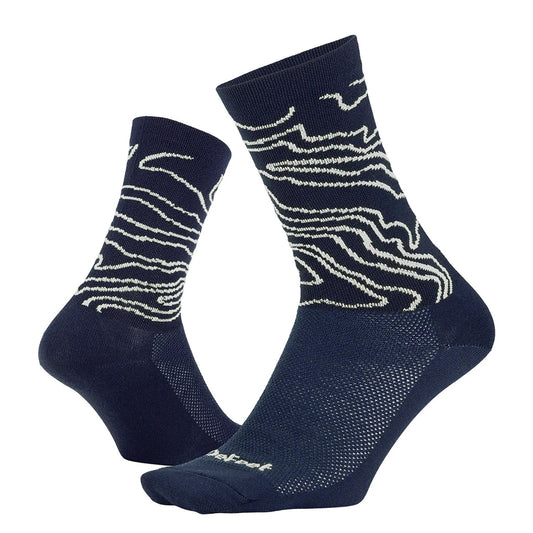 DeFeet Aireator 6" Topo Socks 9.5-11.5 Navy/White-Goodwynn's