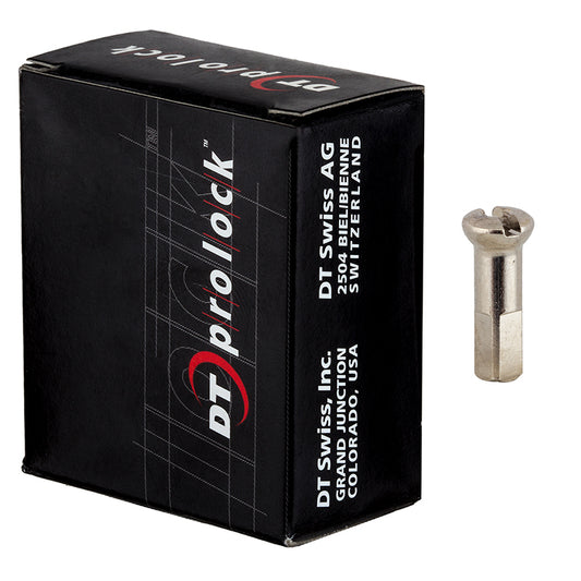 Dt swiss Pro Lock/Pro Head Nipples  2.0 (14G) 14mm 100/bx Brass Silver-Goodwynn's