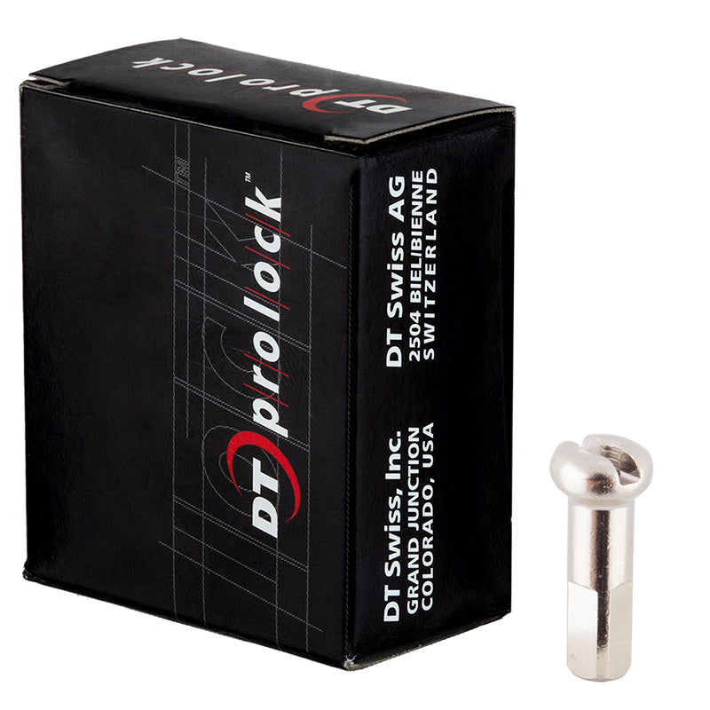 Dt swiss Pro Lock Nipples  2.0 (14G) 14mm Box of 100 Brass Silver-Goodwynn&#39;sGoodwynn&#39;s