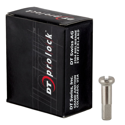 Dt swiss Pro Lock Nipples  2.0 (14G) 16mm Box of 100 Brass Silver-Goodwynn's