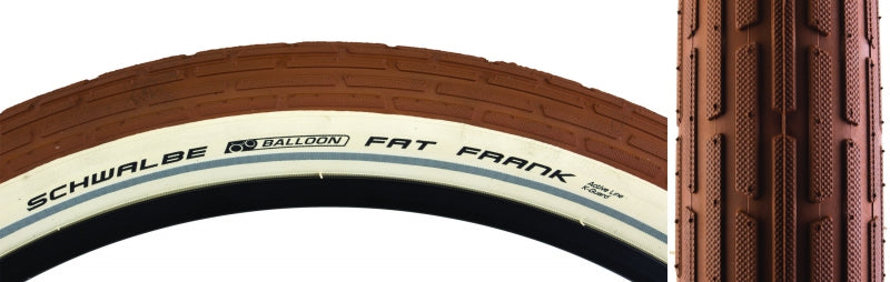 Schwalbe Fat Frank Tire - 26 x 2.35 Clincher Wire Brown/White Active Line-Goodwynn&#39;sGoodwynn&#39;s