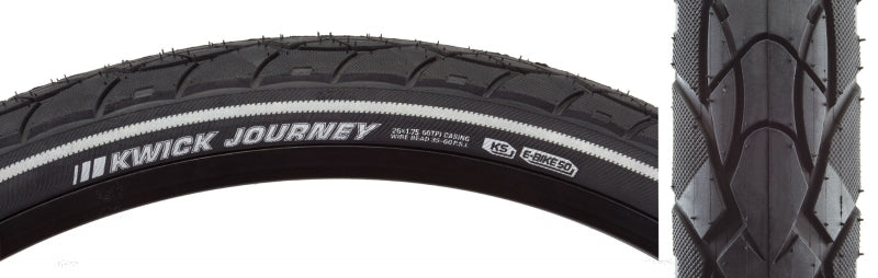 Kenda Kwick Journey Tire - 26 x 1.75 Clincher Wire Black/Reflective 60tpi KS-Goodwynn&#39;sGoodwynn&#39;s