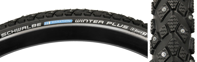 Schwalbe Marathon Winter Plus Tire - 700 x 40 Clincher Wire BLK/Reflective Performance Line 240 Steel Studs-Goodwynn&#39;sGoodwynn&#39;s