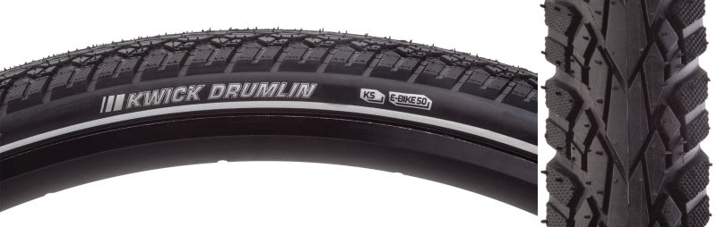 Kenda Kwick Drumlin Tire - 700 x 45 Clincher Wire Black/Reflective 60tpi