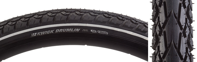 Kenda Kwick Drumlin Tire - 700 x 50 Clincher Wire Black/Reflective 60tpi