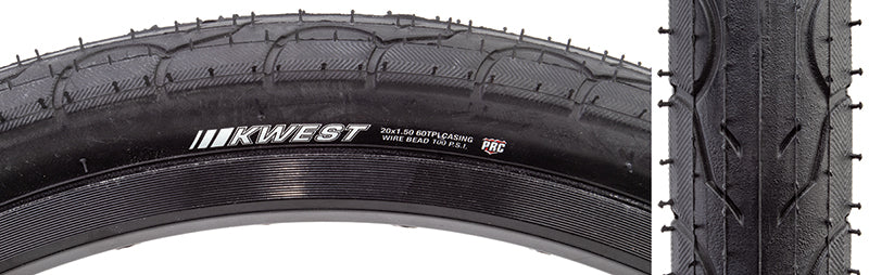 Kenda Kwest High Pressure Tire - 20 x 1.5 Clincher Wire Black 60tpi-Goodwynn&#39;sGoodwynn&#39;s