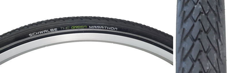 Schwalbe Green Marathon Tire - 700 x 32 Clincher Wire BLK/Reflective Performance Line GreenGuard TwinSkin Addix-Goodwynn&#39;sGoodwynn&#39;s