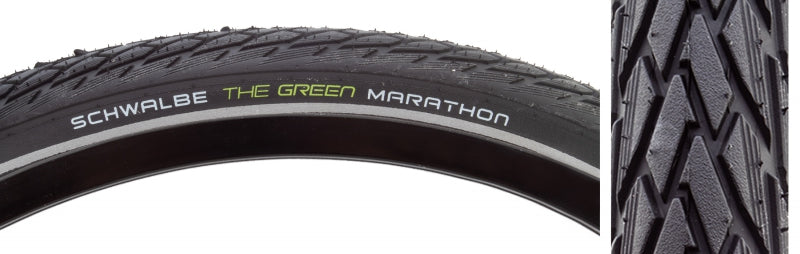 Schwalbe Green Marathon Tire - 26 x 1.50 Clincher Wire BLK/Reflective Performance Line GreenGuard TwinSkin Addix-Goodwynn&#39;sGoodwynn&#39;s