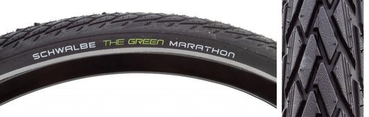 Schwalbe Green Marathon Tire - 26 x 1.50 Clincher Wire BLK/Reflective Performance Line GreenGuard TwinSkin Addix-Goodwynn's