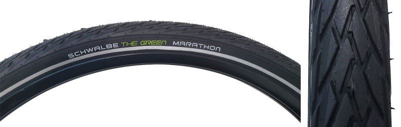 Schwalbe Green Marathon Tire - 27.5 x 1.65 Clincher Wire BLK/Reflective Performance Line GreenGuard TwinSkin Addix-Goodwynn&#39;sGoodwynn&#39;s