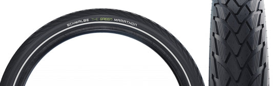 Schwalbe Green Marathon Tire - 700 x 47 Clincher Wire BLK/Reflective Performance Line GreenGuard Addix-Goodwynn's