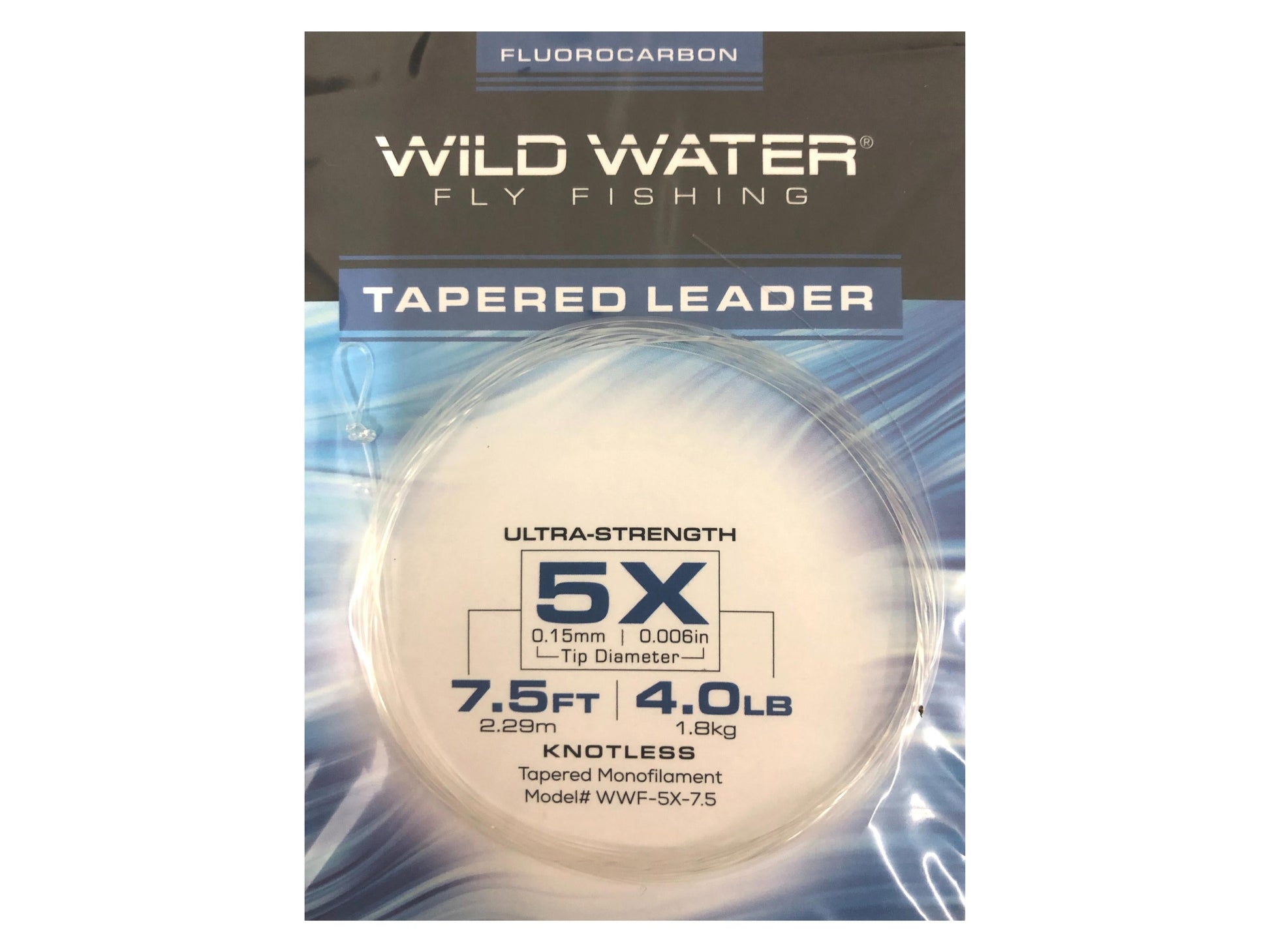 Wild Water Fly Fishing Fluorocarbon Leader 5X, 7.5', 3 Pack-Goodwynn&#39;sGoodwynn&#39;s