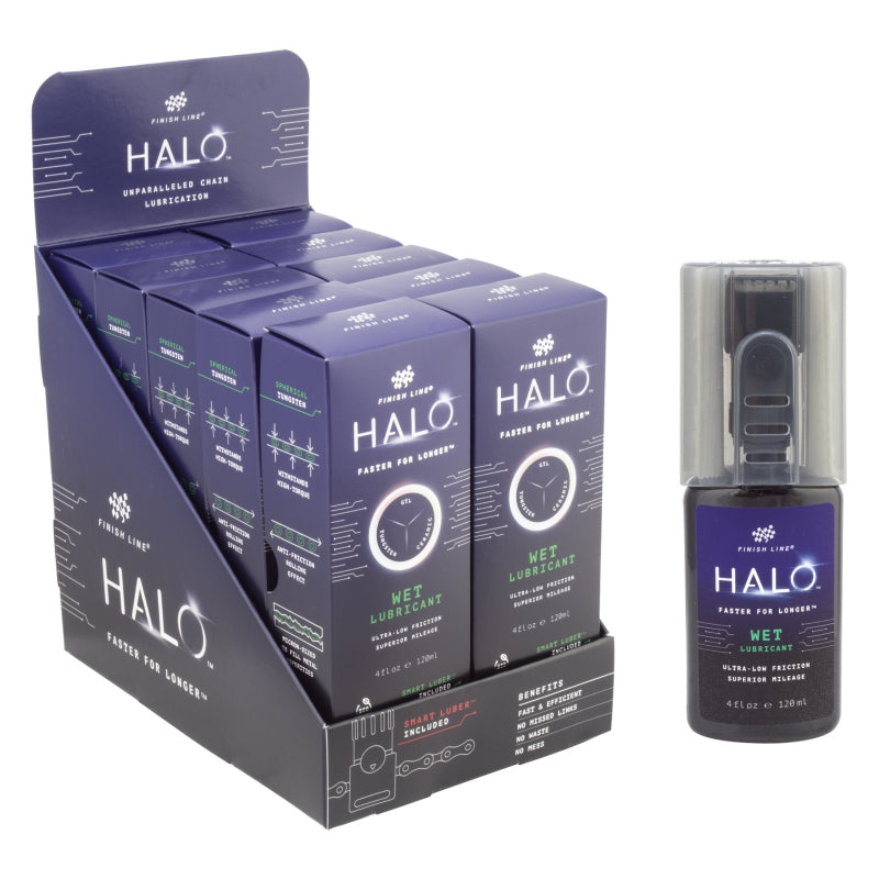 Finish line Halo Wet Lubricant 4 oz Squeeze Bottle 10 Bottle Display Pack Wet-Goodwynn&#39;sGoodwynn&#39;s