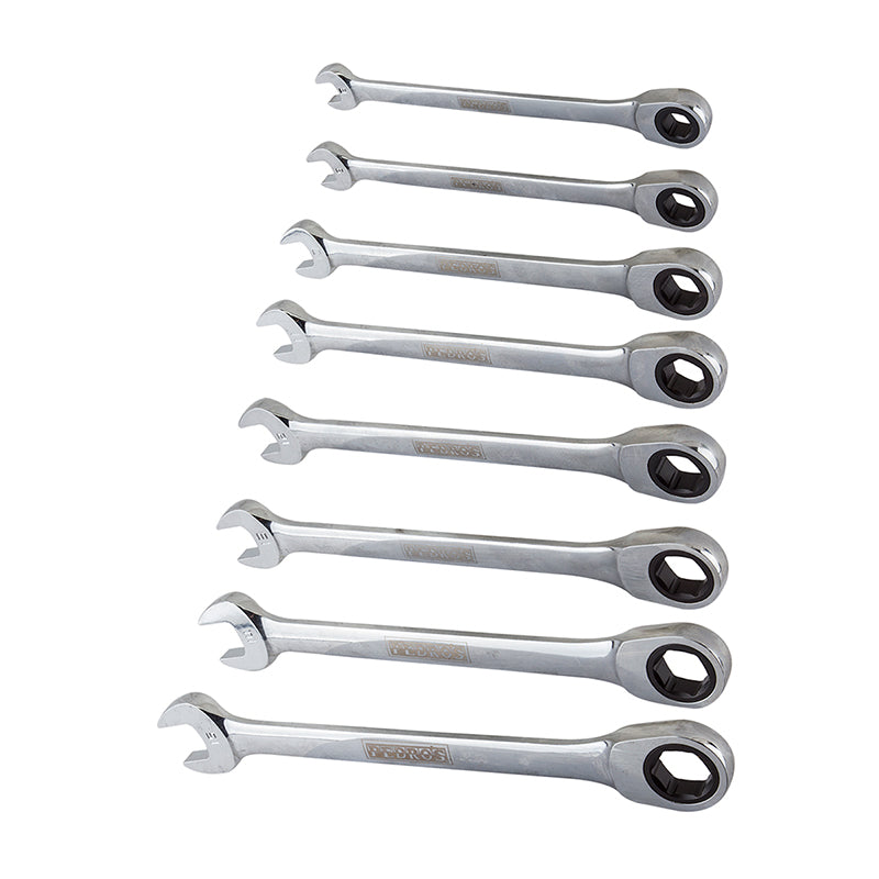 Pedros Ratchet Wrenches Ratcheting Wrench Set of 8 6460500