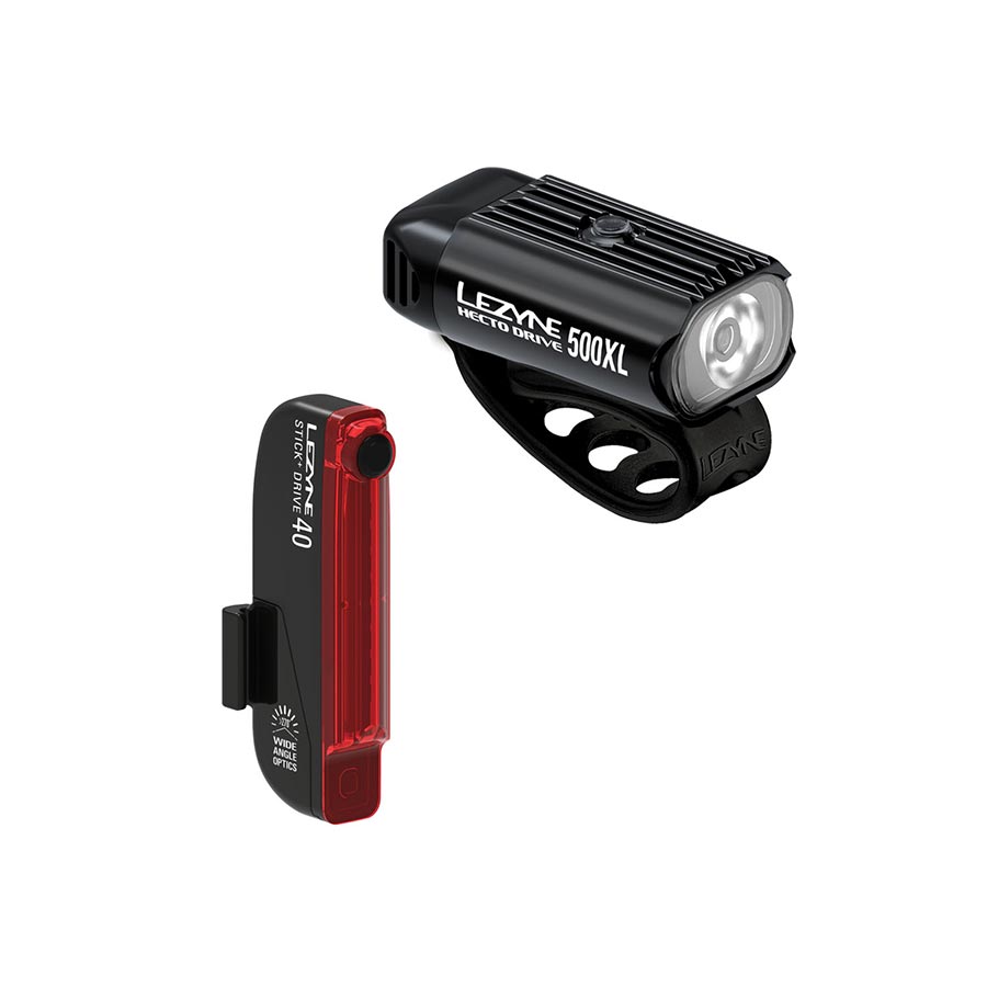 Lezyne Hecto Drive 500XL / Stick+ Drive Light Front and Rear Black Set-Goodwynn&#39;sGoodwynn&#39;s