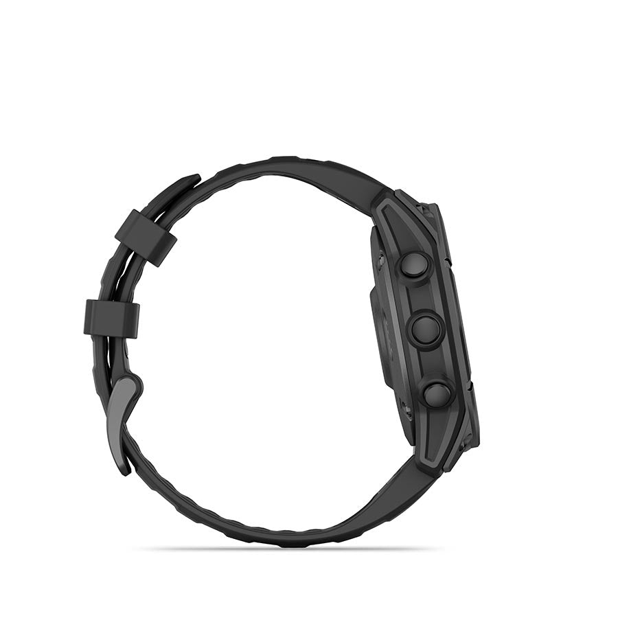 Garmin fenix E Smartwatch - 47mm AMOLED Slate Gray Steel BLK Silicone Band-Goodwynn&#39;sGoodwynn&#39;s