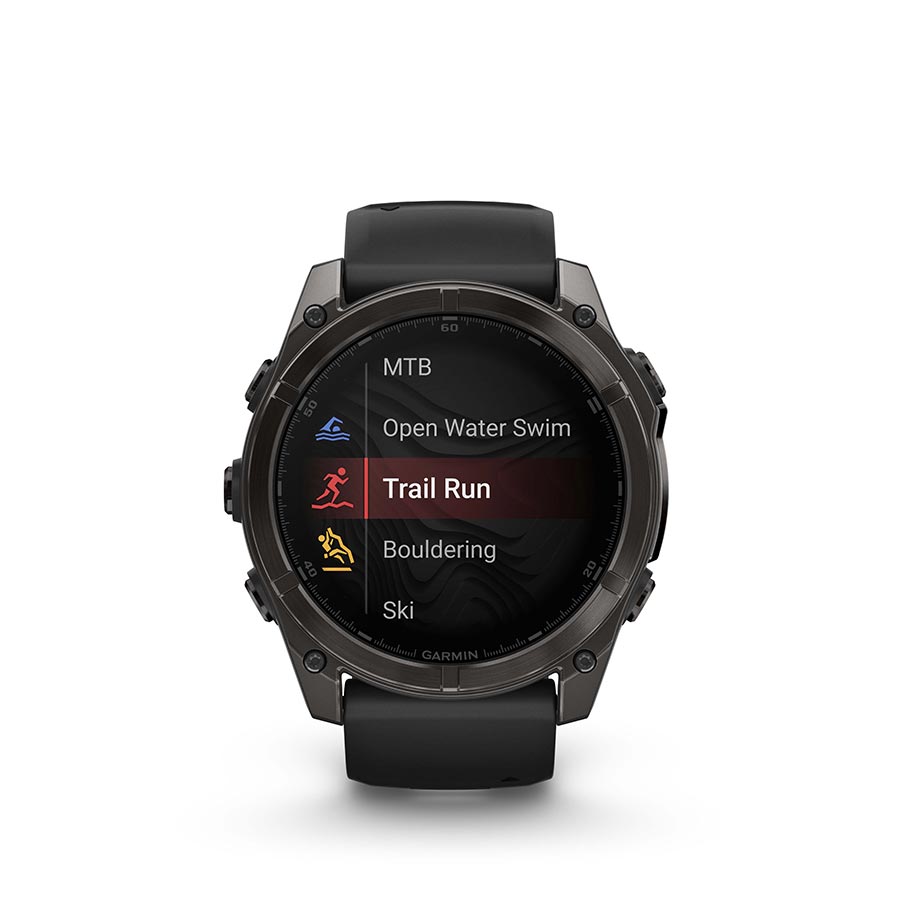 Garmin fenix 8 Smartwatch - 51mm AMOLED Sapphire Carbon Gray DLC Titanium BLK/Pebble Gray Silicone