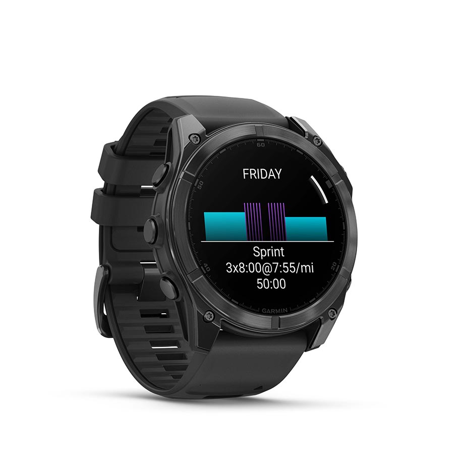 Garmin fenix 8 AMOLED 51mm Watch Watch Color: Slate Grey Wristband: Black - Silicone