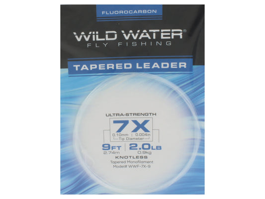 Wild Water Fly Fishing Fluorocarbon Leader 7X, 9', 3 Pack-Goodwynn's