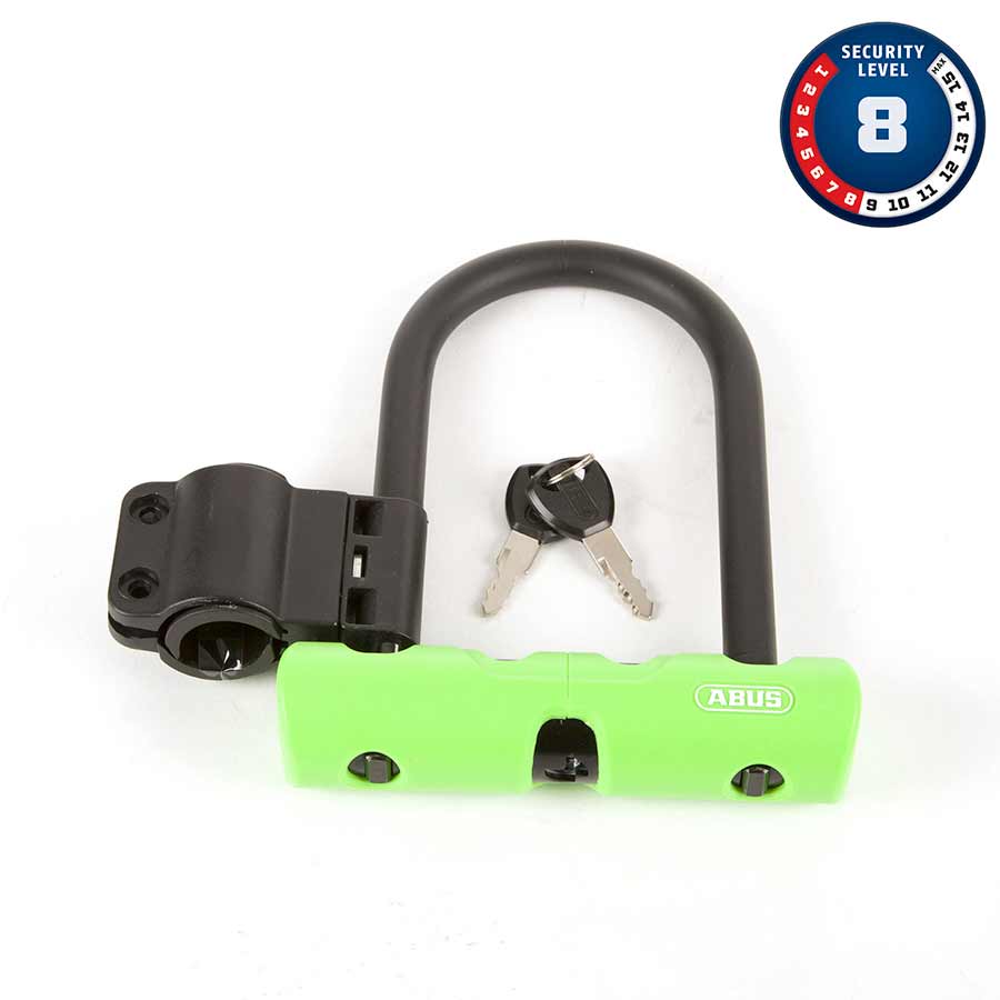 Abus Ultra 410 Mini U-Lock Key 12mm 14.0cm x 15.0cm 5.5" x 5.9" SH34 Green