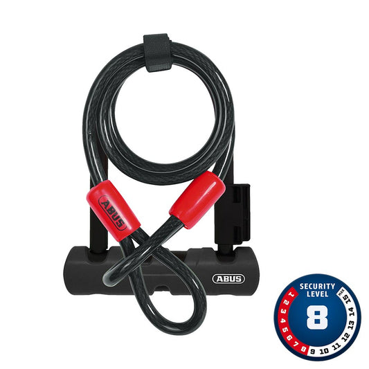 Abus Ultra 410 U-Lock - 3.9 x 5.5" Keyed Black Includes Cobra cable-Goodwynn's