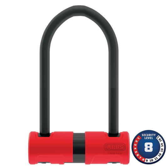 Abus 440A Alarm U-Lock - 4.2 x 6.3" Keyed Black/Red Includes bracket-Goodwynn's