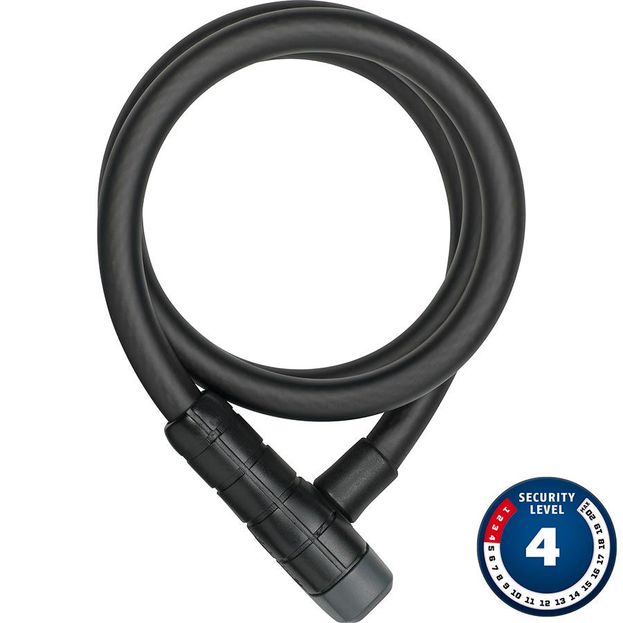 Abus Racer 6412K Cable Lock - Keyed 2.8 12mm With Bracket Black