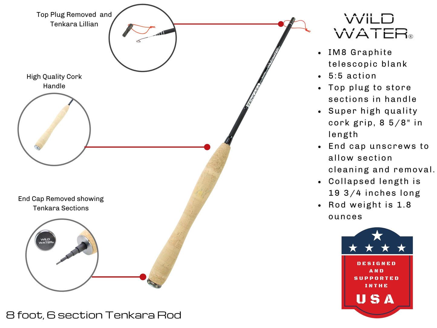 Wild Water Fly Fishing 8' Tenkara Rod