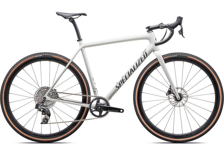 2025 Specialized crux expert bike gloss dune white/smoke liquid metal 61