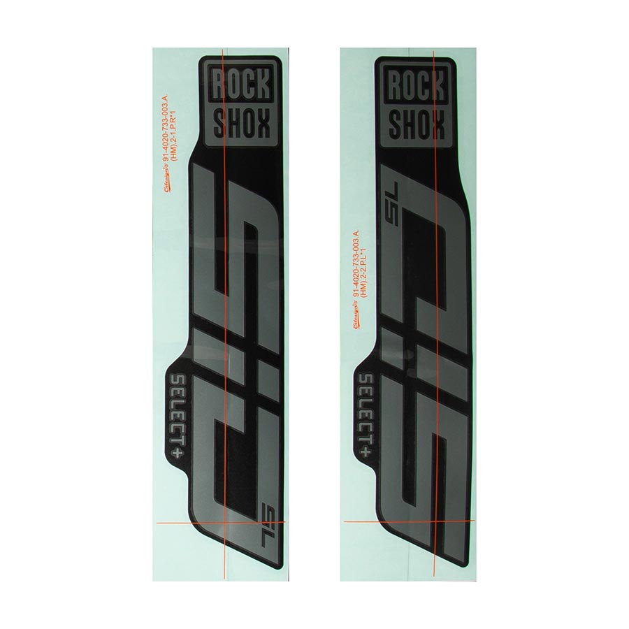 RockShox Decal Kit for SID SL D1 Gloss Grey for Diffusion Black Kit-Goodwynn&#39;sGoodwynn&#39;s