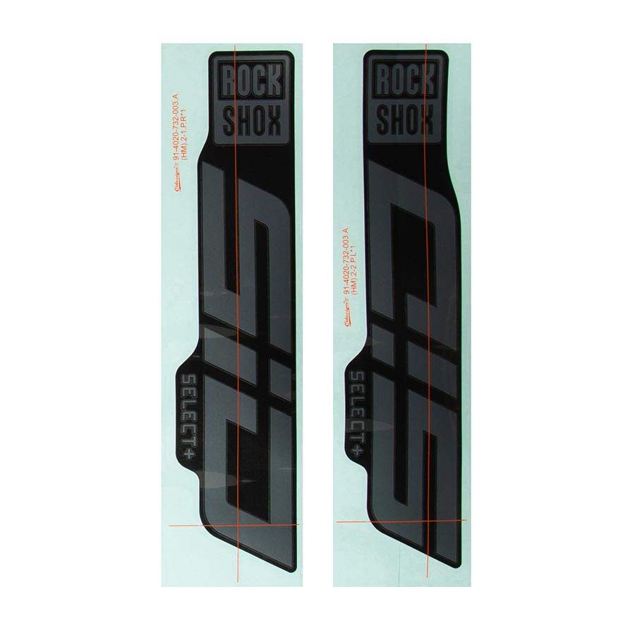 RockShox Decal Kit for SID 35 D1 Gloss Grey for Diffusion Black Kit-Goodwynn&#39;sGoodwynn&#39;s