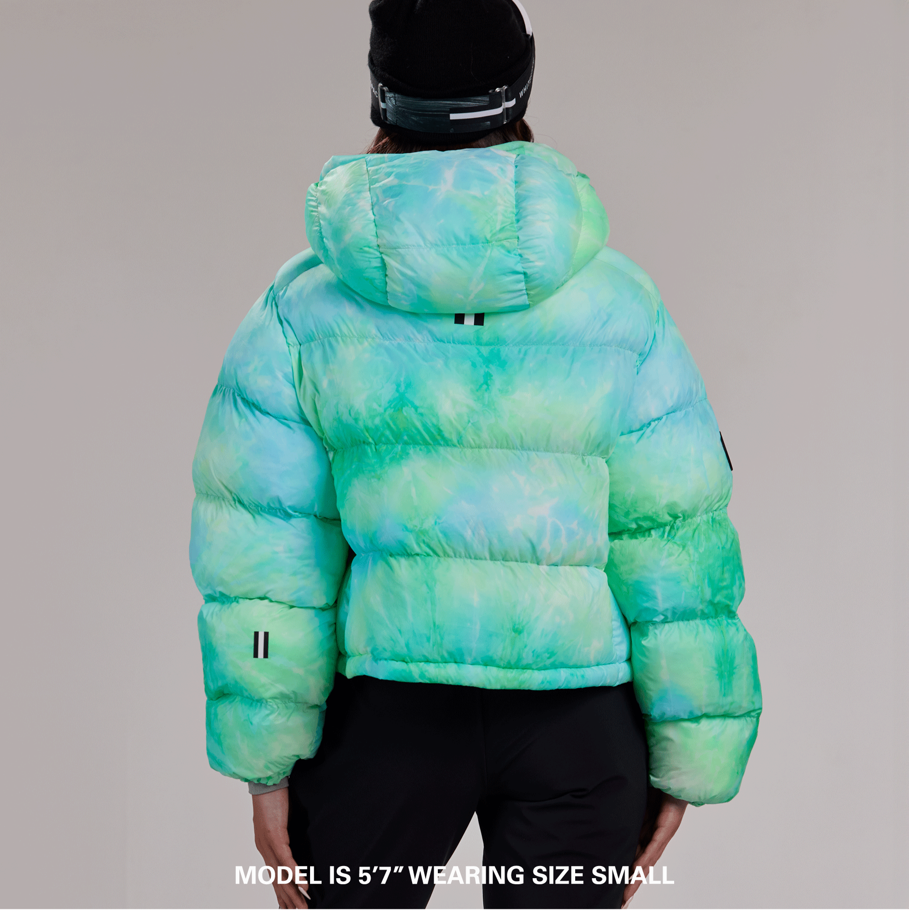 Cropped Puffer Jacket - Green Tie Dye-Goodwynn&#39;sGoodwynn&#39;s