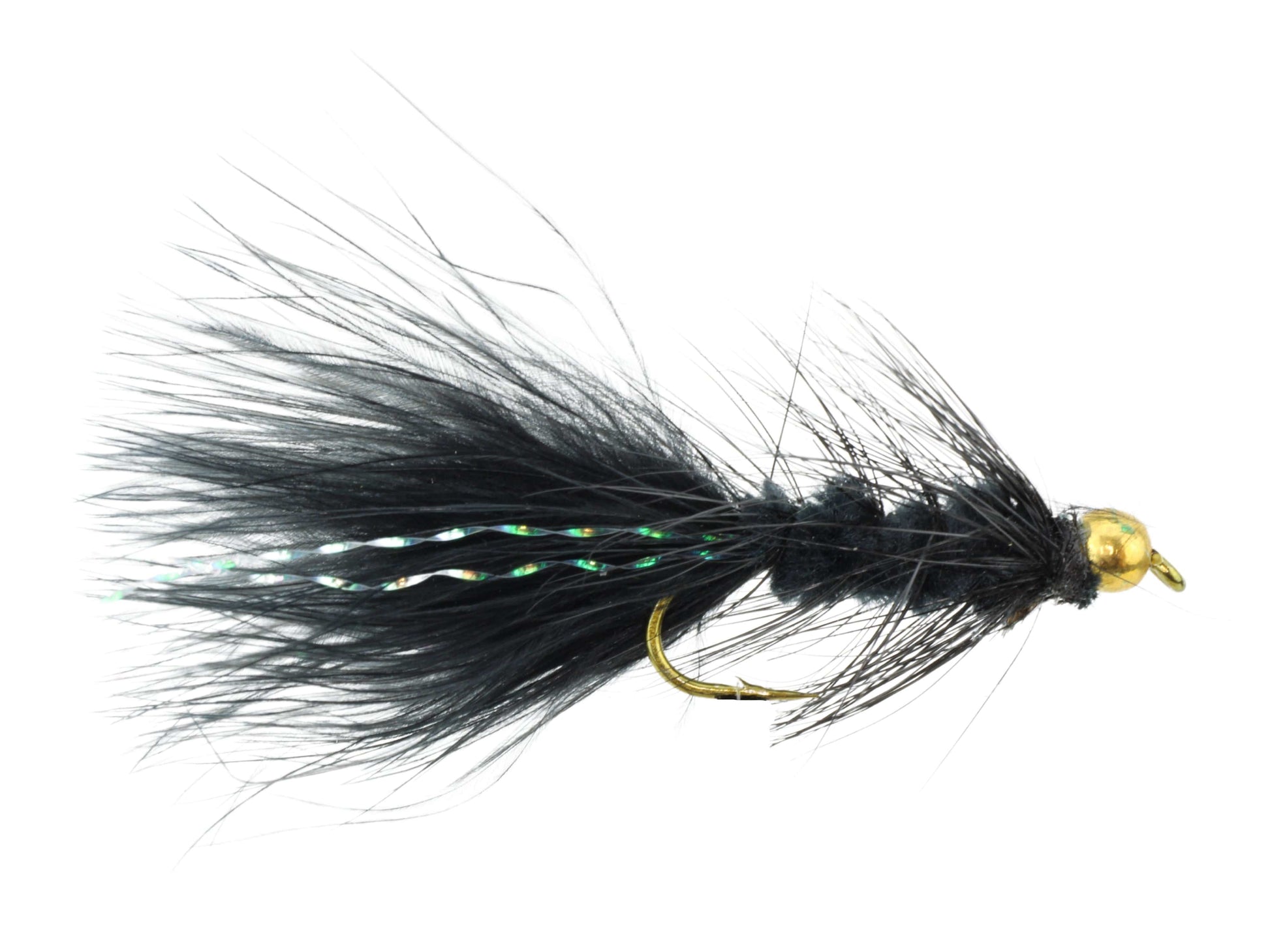 Wild Water Fly Fishing Black Wooly Bugger w/ Bead Head, Size 10, Qty. 6-Goodwynn&#39;sGoodwynn&#39;s